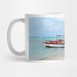 Welcome to Aruba, fishing boats tied up. Mug